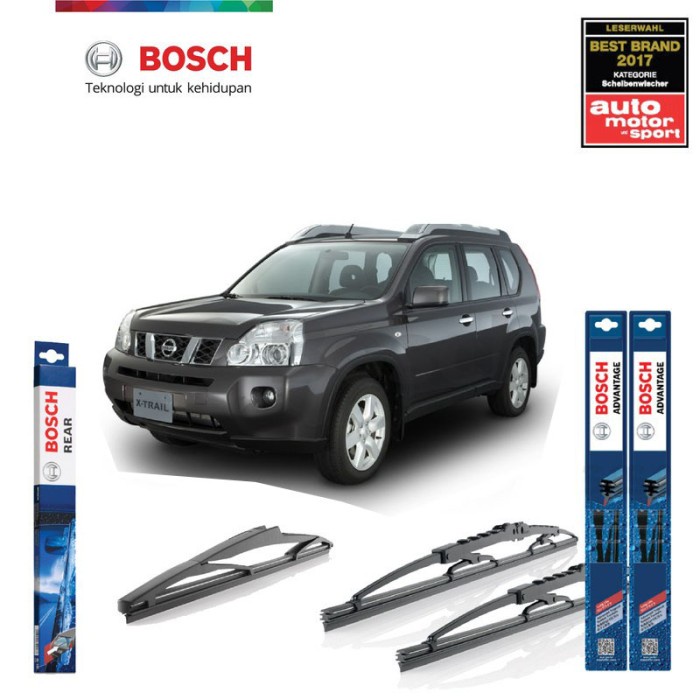 Wiper Depan Belakang Nissan X-Trail T31 2009-2013 Bosch Advantage