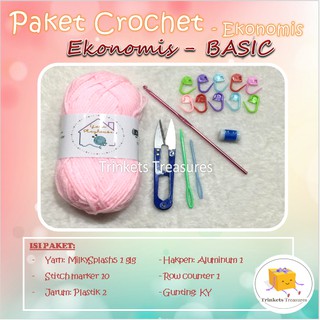 Starter Kit Crochet Paket merajut pemula set peralatan  