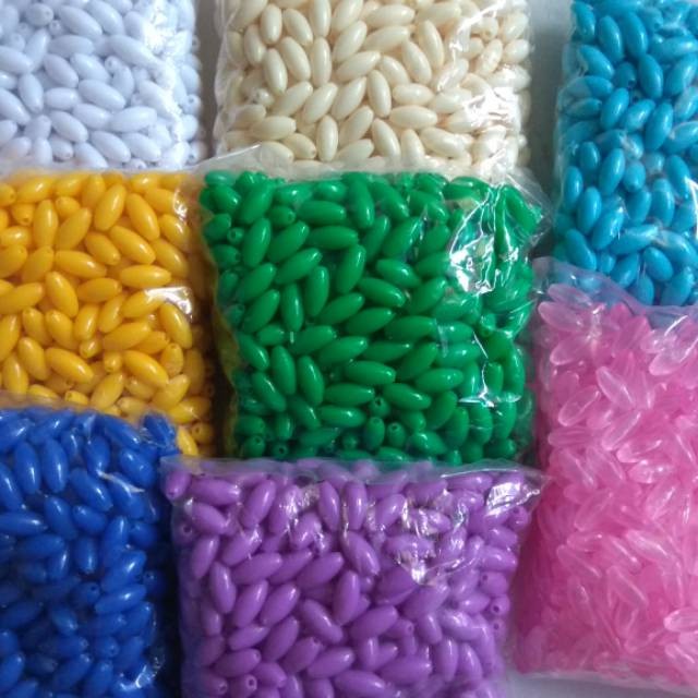 mote susu padi dop polos uk.6*12 mm /25 Gram