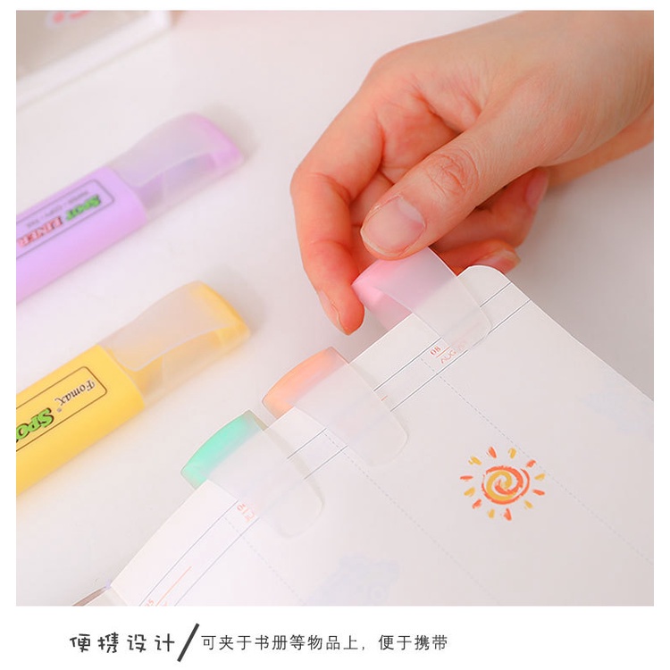 2pcs/Set Durable Large Capacity Candy Color Highlighter For Students