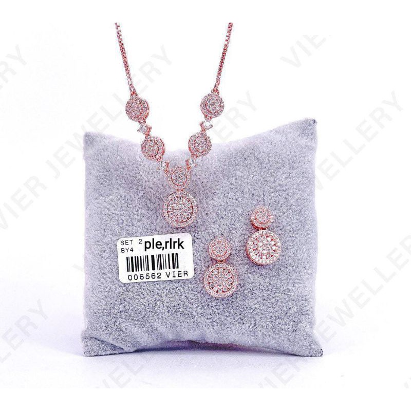 Set micro diamond premium(kalung,anting)anti karat,vier asli,lapis mas 18,22k