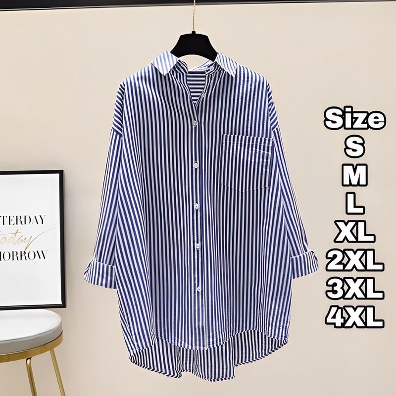 Fuka Blouse Ukuran S M L XL XXL XXXL XXXXL 2XL 3XL 4XL 2L 3L 4L 5L Kemeja Basic Jumbo - Baju Kerja - Kantor Korea