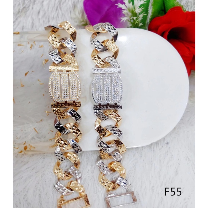 Gelang Xuping Permata Rantai Kombinasi Lapis Emas18k F55,56