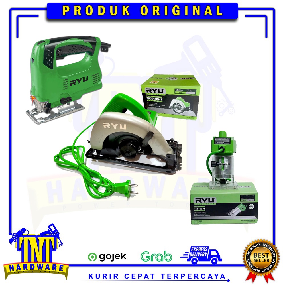 PAKET TUKANG KAYU KOMPLIT RYU CIRCULAR SAW/JIG SAW/TRIMMER