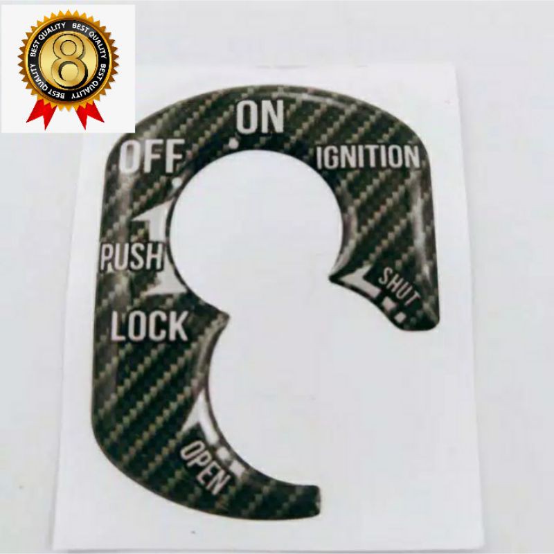 Emblem Sticker timbul tutup kunci All beat karbon hitam