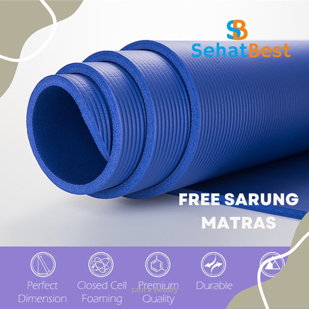 Matras Yoga sudah termasuk sarung  tas jaring Yoga Mat / alas olahraga / alas yoga / karpet yoga / matras senam