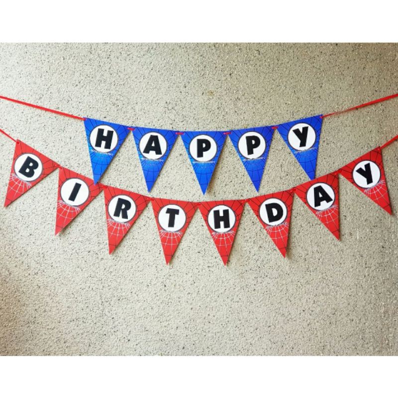 Spiderman Flag Banner Bunting Happy Birthday