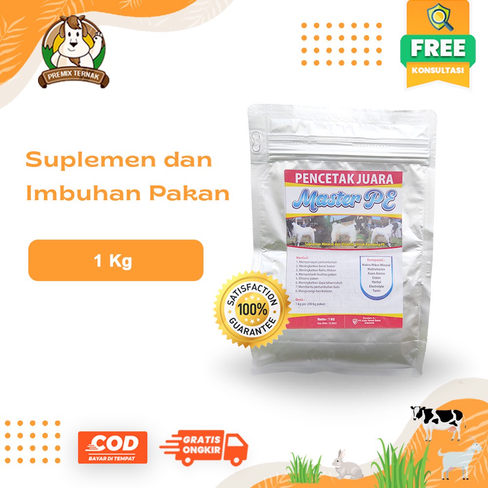 PREMIX MASTER PE 1KG - PREMIX PE KONTES - Suplemen kambing PE breeding dan kontes komplit berkualitas - Premixternak