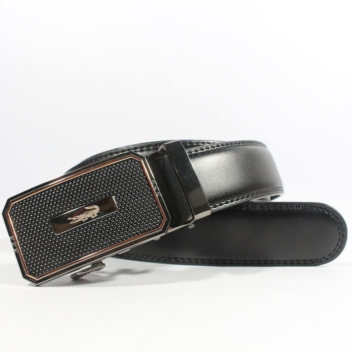 GESPER IKAT PINGGANG KULIT PRIA REL OTOMATIS | GESPER COWOK CROCODILE R51 BLACK