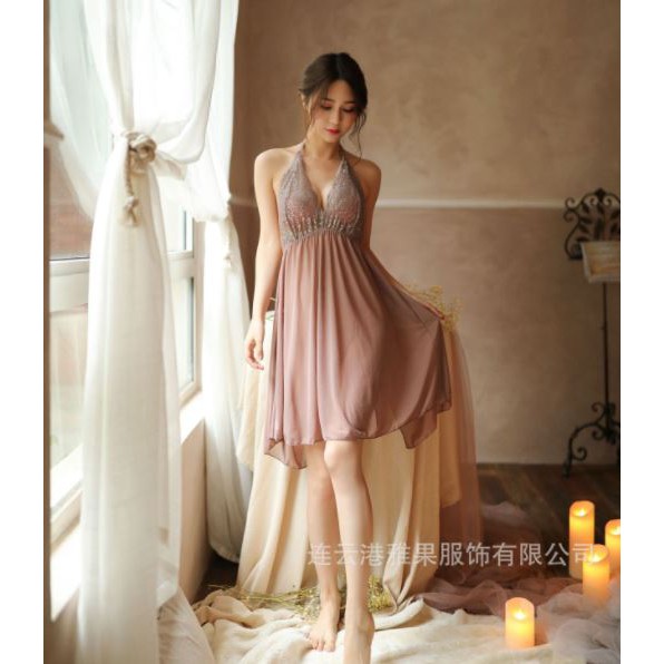 SL-20 Longnight Sexy Lingerie Baju Tidur Dress Transparan
