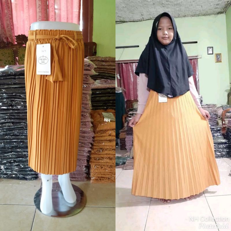 PROMO Rok Plisket Anak TEBAL bahan Koshibo crepe premium/ Moumble crepe premium