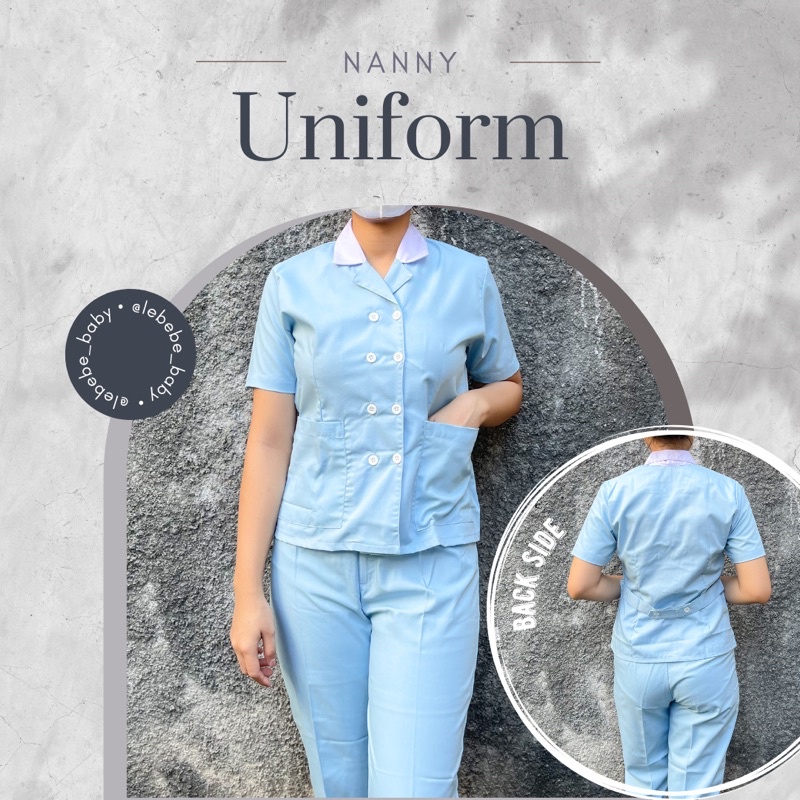Baju Suster POLOS KANCING/ Baju Baby Sitter / Seragam Suster / Nanny Uniform / Seragam Nanny / Serag
