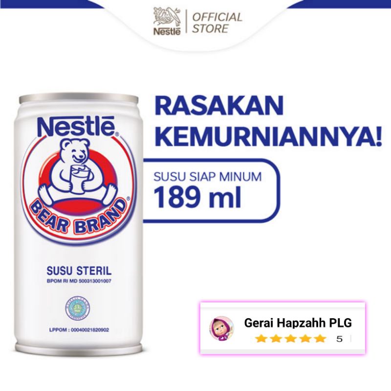 BEAR BRAND SUSU KALENG SUSU BERUANG SUSU STERIL 189ML