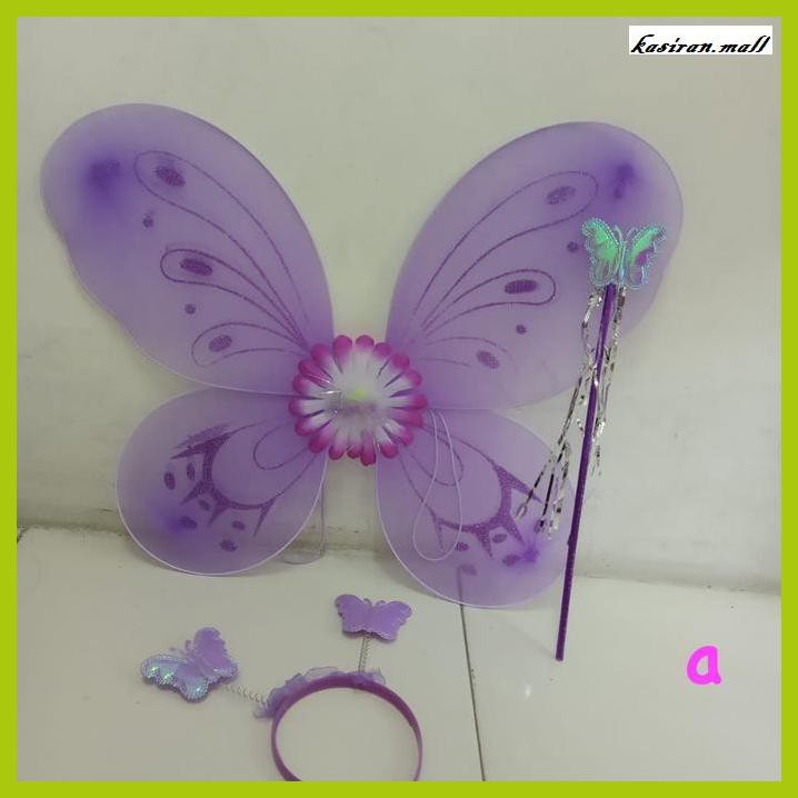 Kanamustok Sayap Peri Set Kupu Soft Tongkat Bando Fairy Set Fashion Anak Asli Slii Shopee Indonesia