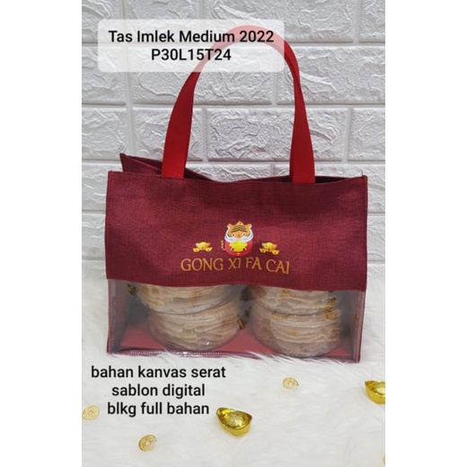 Souvenir Hampers Imlek Tas Mika Tas Kanvas Tas Sincia Imlek 2022 Macan MEDIUM