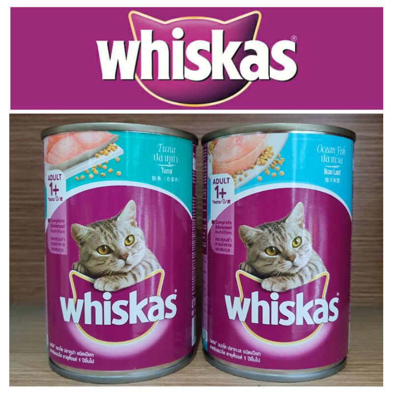 Whiskas Kaleng 400Gr - Makanan Basah Kucing Tuna Ocean Fish Wet Cat Food