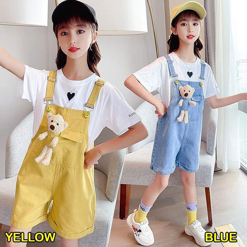 Setelan Overall Celana Anak Perempuan Love Bear