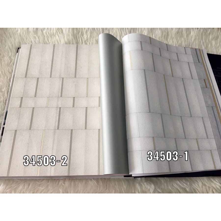 WALLPAPER DINDING KOTAK PANEL SEMEN ABU NATURAL 3D MATIE