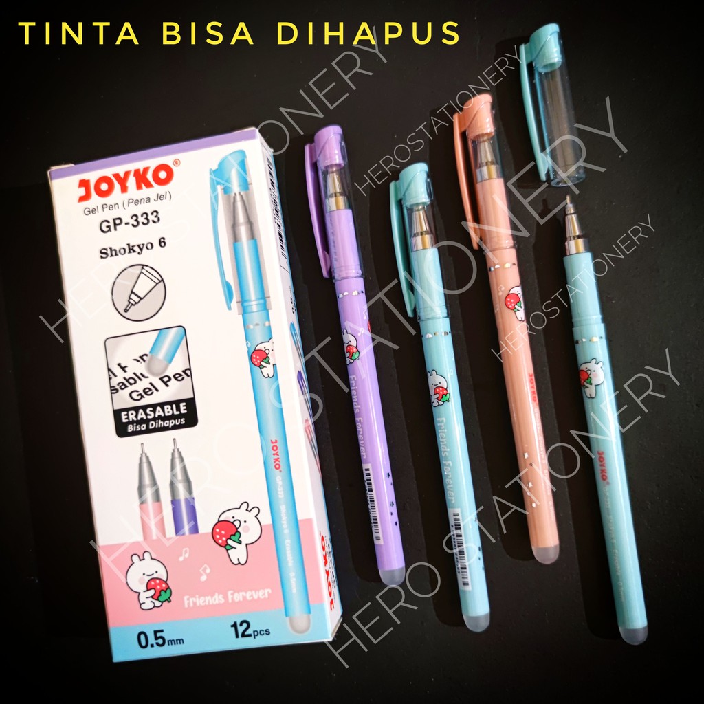 

Joyko pena gel erasable shokyo 6 gel 0.5 mm tinta bisa dihapus GP-333 . 12 unit