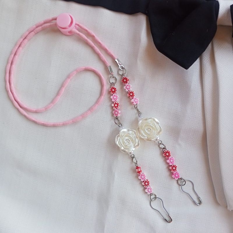 Strap Masker Mawar 2in1 / Strap Masker tali elastis / konektor hijab