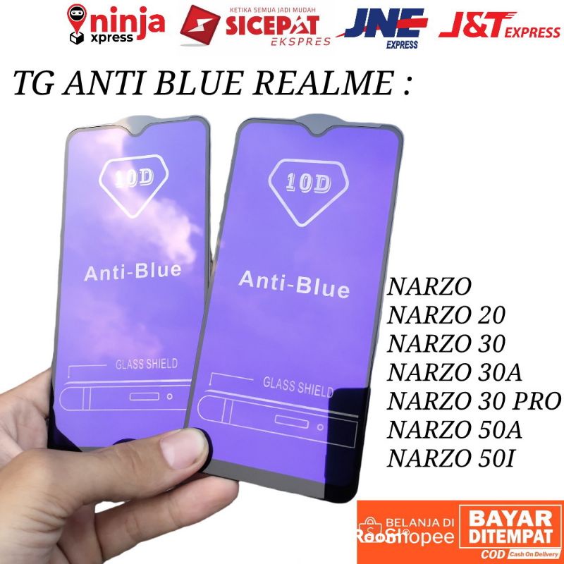 Tempered Glass Tg Kaca anti blue REALME NARZO, NARZO 20, NARZO 30, NARZO 30A, NARZO 30 PRO, NARZO 50