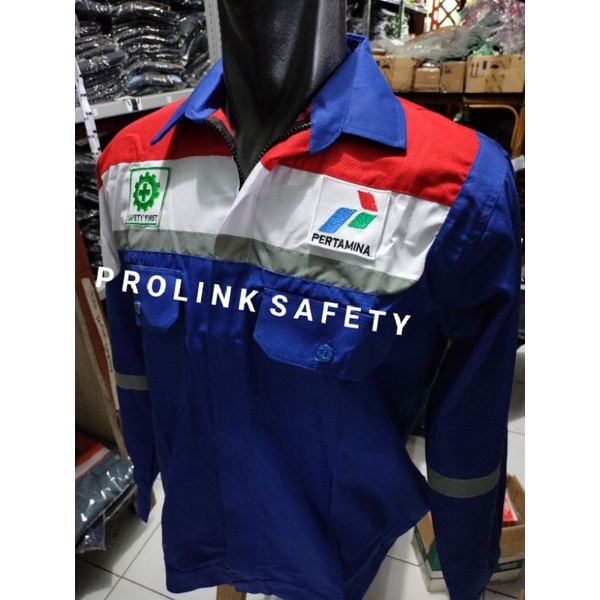 SERAGAM SAFETY MODEL PERTAMINA LOGO LENGKAP RESLETING ATASAN