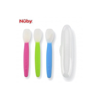 Nuby Silicone Spoon With case first solid