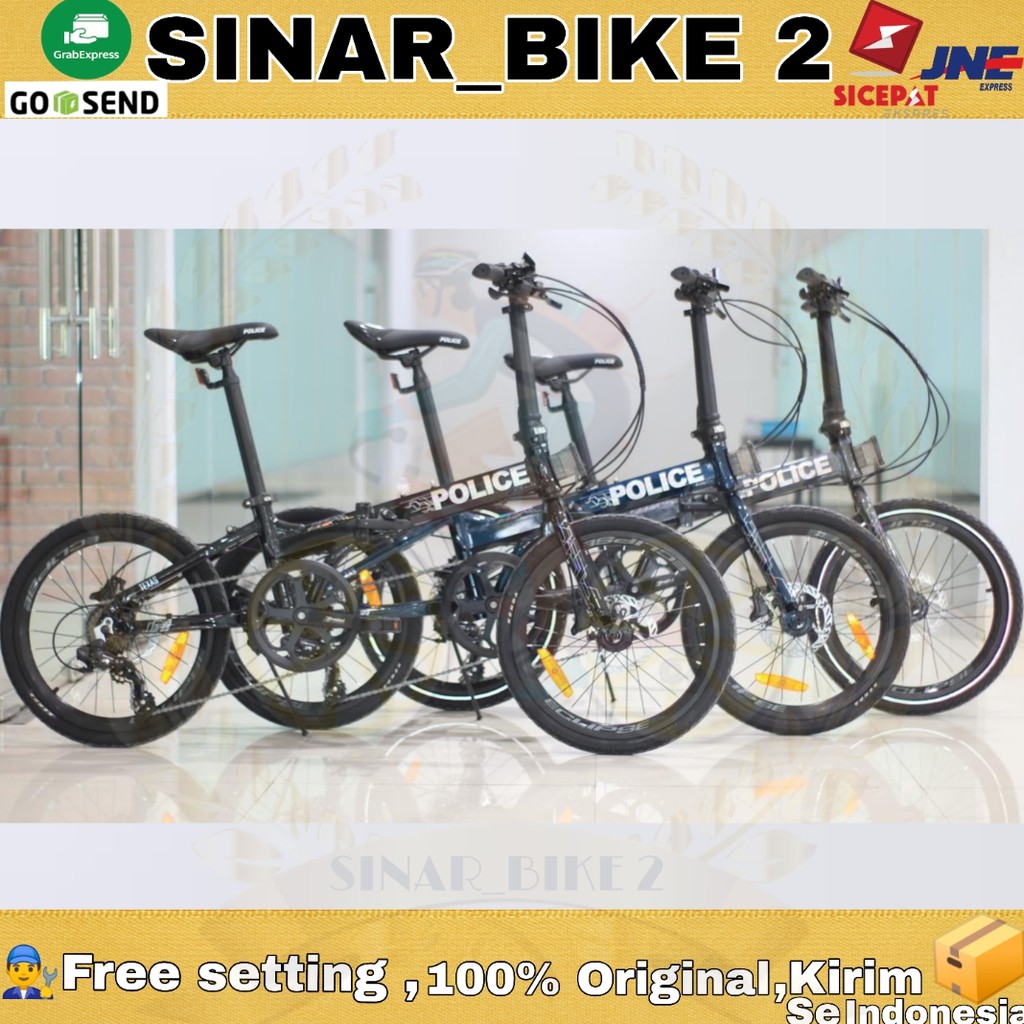 Sepeda Lipat Folding Bike Element Police Texas L 20Inch New (Gosend/Grab)