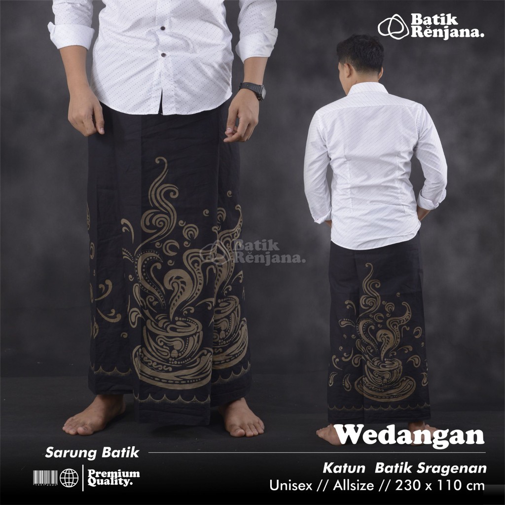 WEDANGAN Sarung Batik Pria Cowok Dewasa Premium Motif Batik Lebaran Asli Solo ALL Size RENJANA