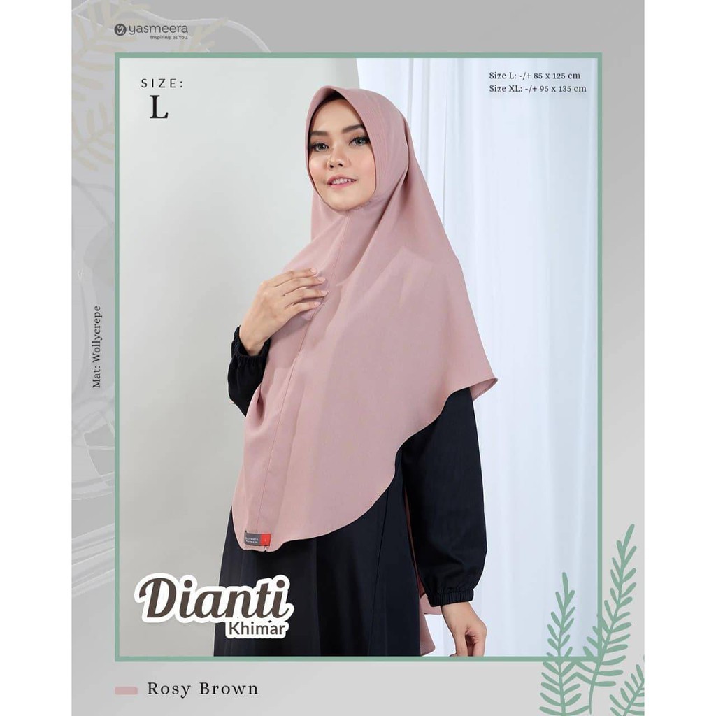 YASMEERA KHIMAR DIANTI Kerudung Hijab Instan Polos Wollycrepe 1 layer Pad (Pet) Antem Busa tipis