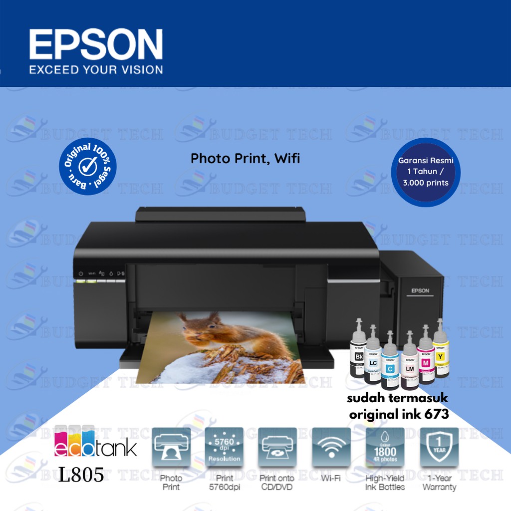 Jual PRINTER EPSON L805 WIFI - Printer Photo Hanya Cetak Saja Kualitas ...