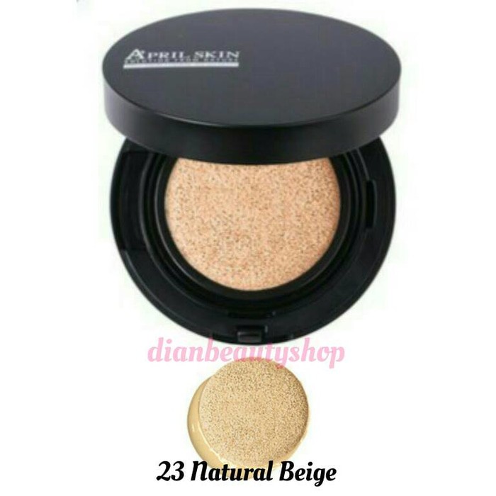 ASLI 100%ORIGINAL]   April Skin Magic Snow Cushion Black #23 Natural Beige  REKOMENDASI DOKTER