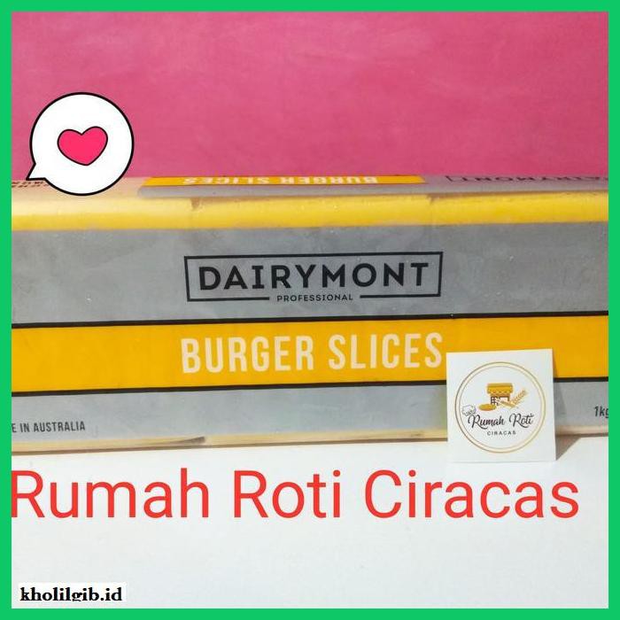 

Ujekujek- Burger Cheese Slice 1/3 Cheddar Dairymont Burger Slice Keju Tipis Kg -Original.