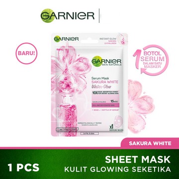 Garnier Serum Mask Sakura White Waterglow Skin Care | Masker Sakura Waterglow