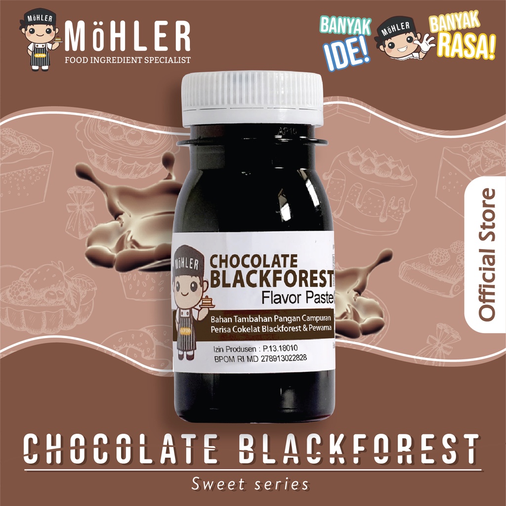 MOHLER Pasta perisa pewarna CHOCOLATE BLACKFOREST (KLIK COMBO HEMAT UNTUK BELI 1 GRATIS 1)