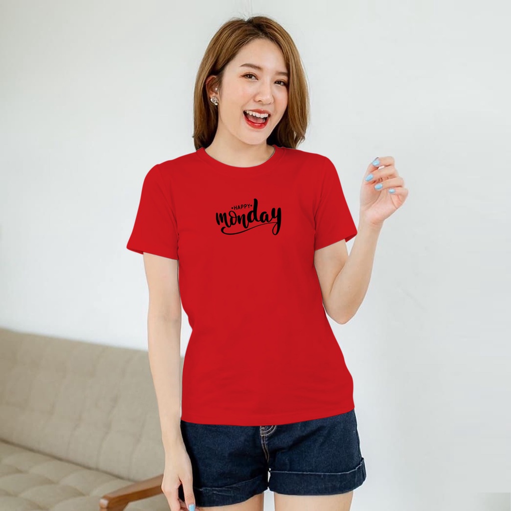 ISANNY SIZE.S M L XL XXL 2208-00019 HAPPY MONDAY / KAOS OBLONG / KAOS CEWEK / ATASAN WANITA / READY STOCK