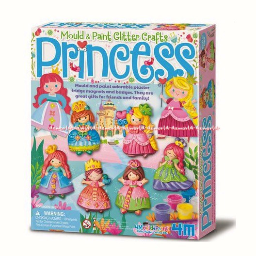 4M Princess Mould Paint Crafts Mainan Keramik Mainan Kerajinan Tangan