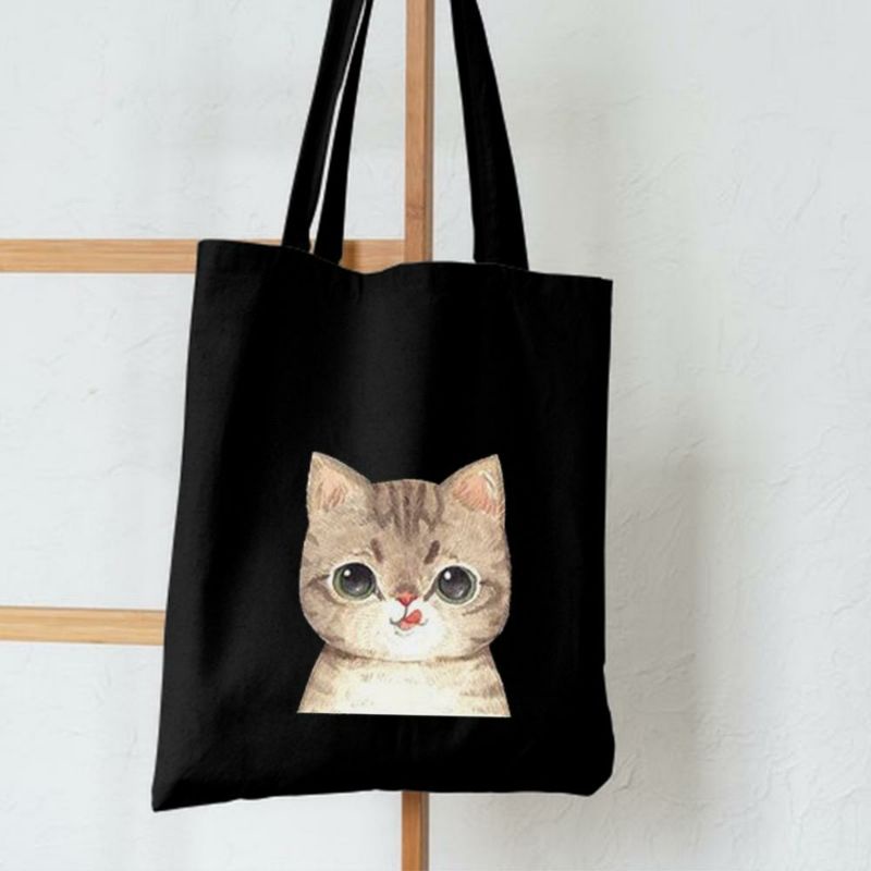 FLASH SALE 7.7 - [RESLETING + MUAT LAPTOP] KELUARGA KUCING TOTEBAG SEMI KANVAS | TOTEBAG RESLETING | TOTEBAG BESAR | TOTEBAG KOREA | TOTEBAG TEBAL | TOTEBAG LAPTOP | TOTEBAG NONGKI | TOTEBAG MOTIF | TOTEBAG NONGKRONG | TOTEBAG KUCING | TOTEBAG