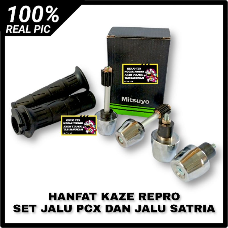 HAND GRIP HANFAT KAZE KARET STANG STIR KAWASAKI KAZE MEREK MITSUYO SET JALU PCX DAN JALU SATRIA FU M