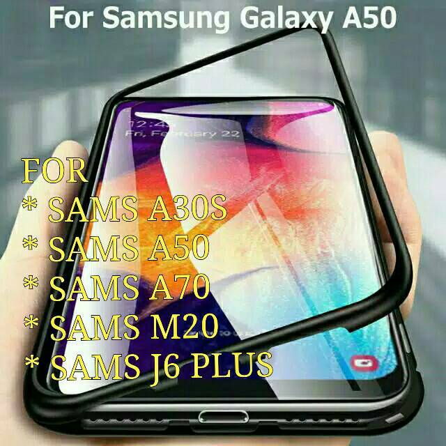 Case Samsung A50 / A30S / M20 / A70/ J6 PLUS   Bumper Metal Magnetic Case