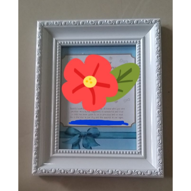 Bingkai foto berukir/ white frame
