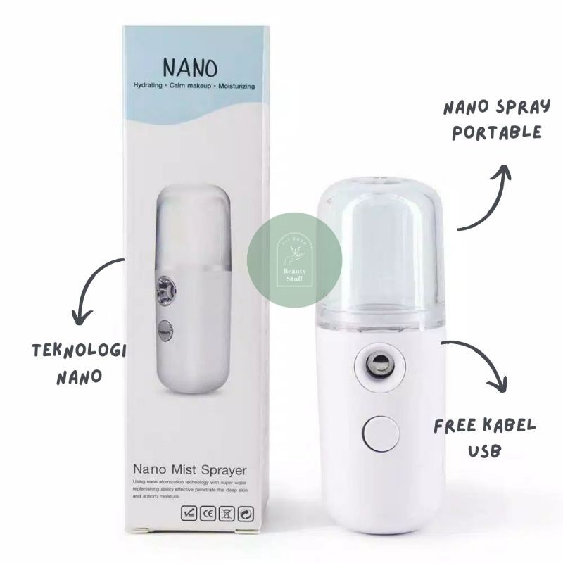 PROMO Nano Spray Perawatan Wajah kecantikan Wajah Mini Portable Alat Pelembab Wajan USB Mist Sprayer Semprotan Wajah Facial Disinfectant-COD