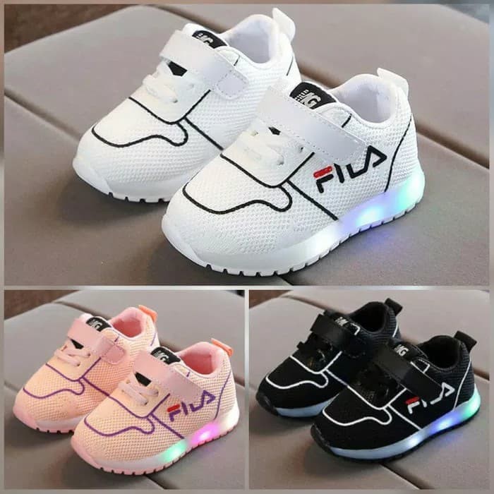Terpercaya Sepatu anak led FILA untuk anak laki laki atau perempuan Termurah