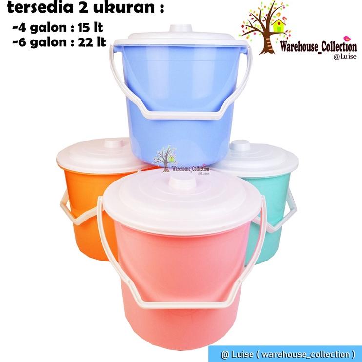 EMBER PASTEL 4 galon (15 liter)/ 6 GALON(22 liter)/Ember TUTUP Warna Warni /EMBER TEBAL PASTEL SERI