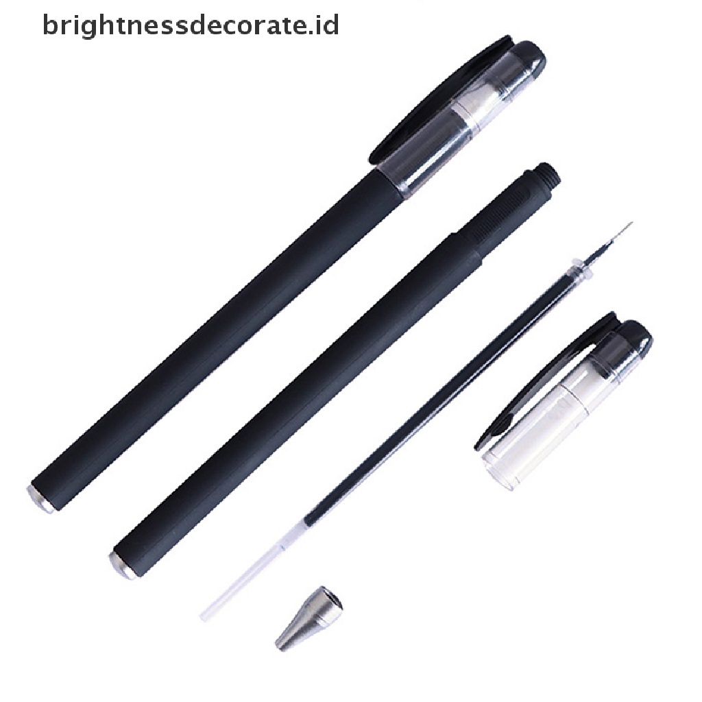 10 Pcs Pena Tinta Cair Ukuran 0.5 0.38mm Untuk Sekolah Dan Kantor