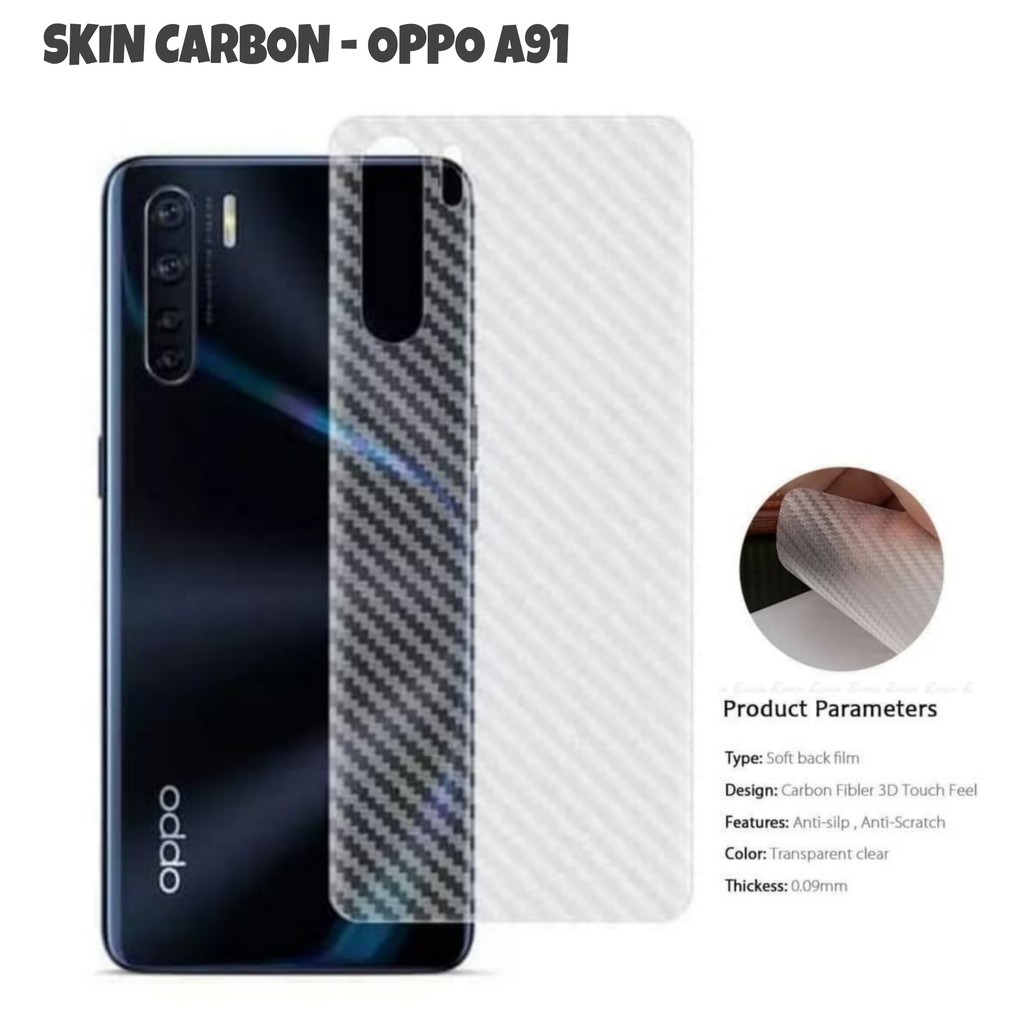 Skin Carbon OPPO A91 Back Skin Handphone Protector