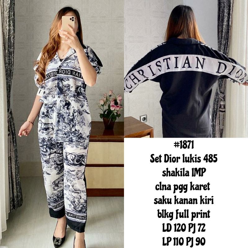 

setelan Dior lukis import