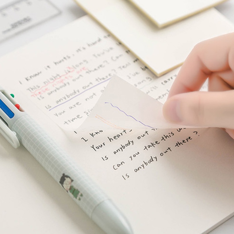 Sticky Note Transparan Tahan Air Untuk Kantor / Sekolah/ Plastik Dapat Ditulis Permukaan Halus TOTALL