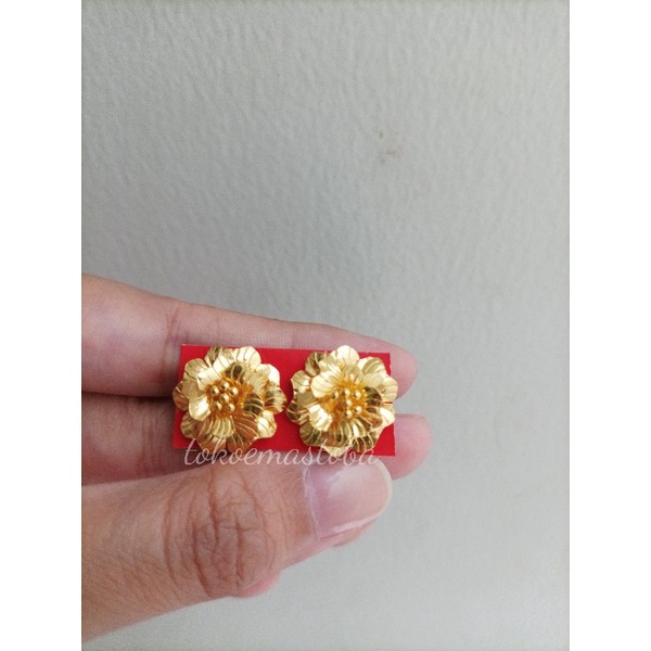 ACC anting mawar/anting emas wanita/anting emas 24karat 99.9%/anting emas toba 6gram