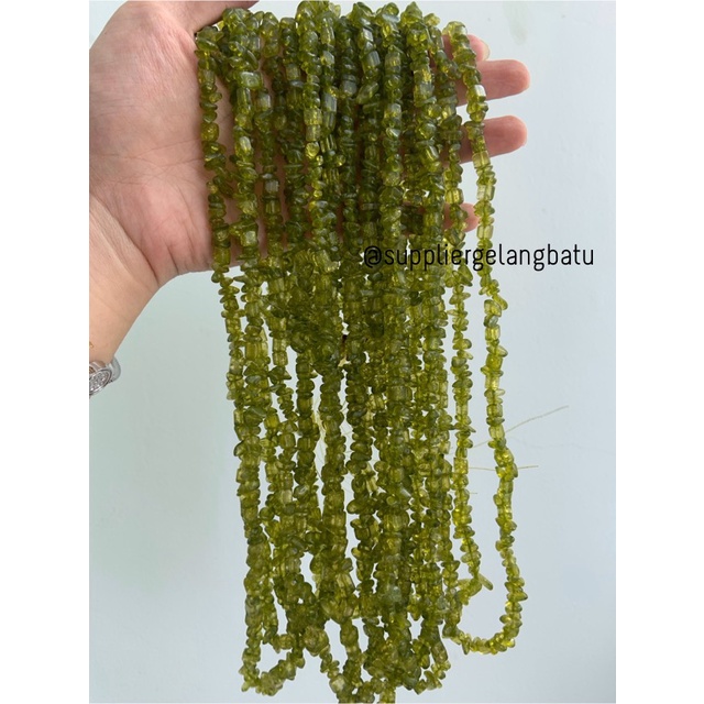 kerikil Batu MOSS GREEN QUARTZ kuarsa hijau lumut 1cm renteng aksesori bahan kalung gelang etnik bali vintage unik fashion citayam